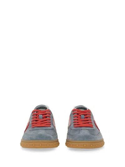 Valentino Garavani Men Upvillage Low Top Sneaker In Split Leather And Calfskin Nappa Leather