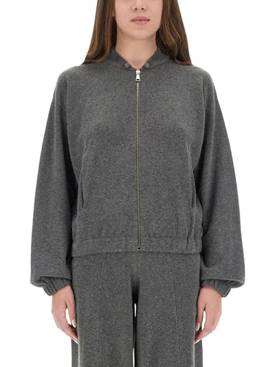 Fabiana Filippi Grey Wool Silk Cashmere Sweatshirts In Gray