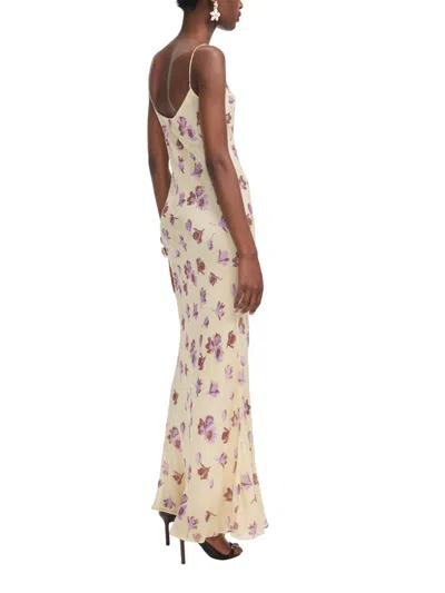 Self-portrait Floral Embellished Viscose Maxi Dress In Neutral