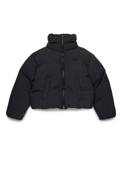 Diesel Giacca Imbottita Puffy Con Finishing Opaco In Black
