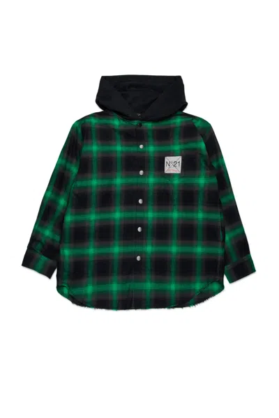 N°21 Overshirt In Flanella A Quadri In Green