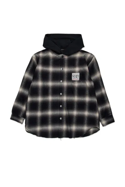 N°21 Overshirt In Flanella A Quadri In Black