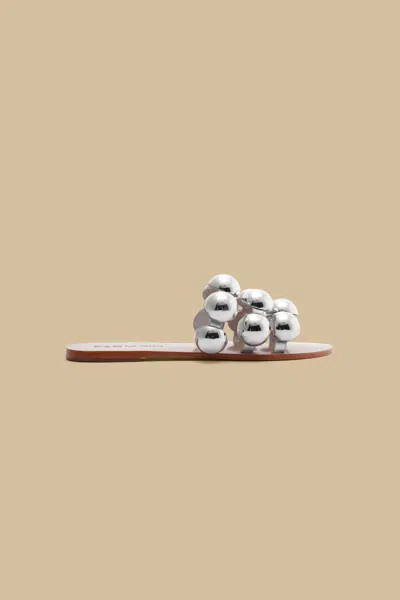 Farm Rio Active Silver Color Beads Flat Sandal