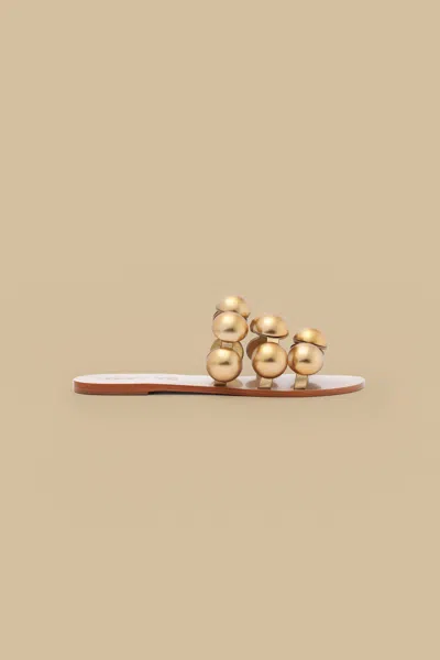 Farm Rio Active Gold Color Beads Flat Sandal