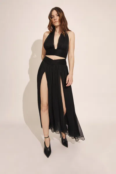 Bardot Ameria Split Front Maxi Skirt In Black