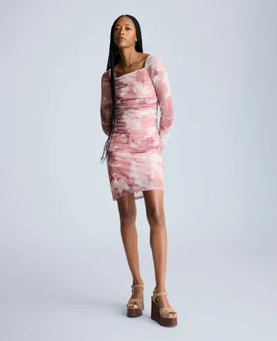 Kenneth Cole Rose Rouched Mini Dress In Pink