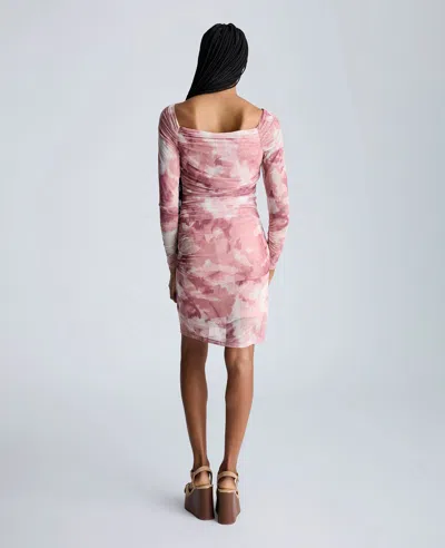 Kenneth Cole Rose Rouched Mini Dress In Pink