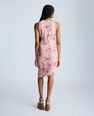 Kenneth Cole Sandra Side Ruched Asymmetrical Tank Dress In Pink