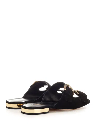 Chloé Alize Flat Double C Buckle Sleepers Black Scarpe Basse Black