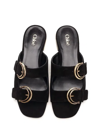 Chloé Alize Flat Double C Buckle Sleepers Black Scarpe Basse Black
