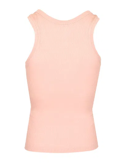 Loewe Pink Silk Tank Top With Anagram Logo In Pink