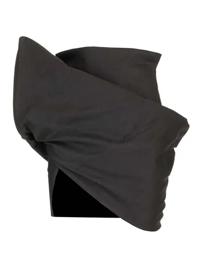 Rick Owens Asymmetrical Mini Skirt With Drape Dresses Black In Black