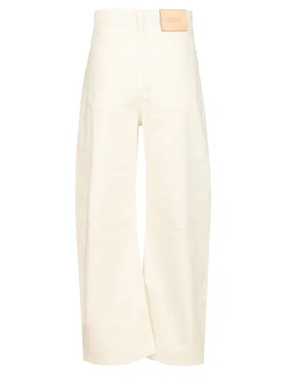 Loewe Denim Trousers With Belt Loops In Neutral
