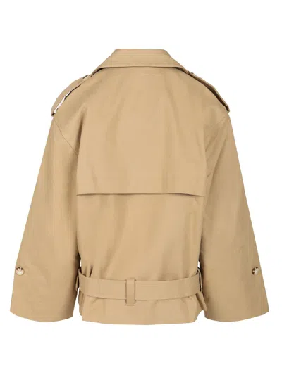 Self-portrait Beige Trench Jacket Coats Beige In Neutral