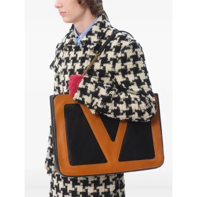 Valentino Black  Brown Tote Bags