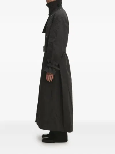 Vetements Double-breasted Belted Trench Coat In Black