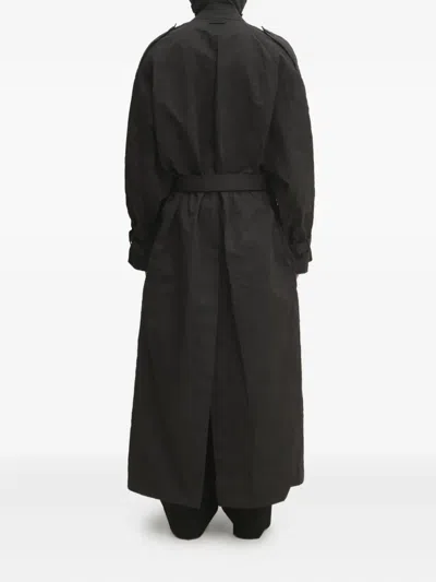 Vetements Double-breasted Belted Trench Coat In Black