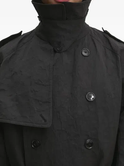 Vetements Double-breasted Belted Trench Coat In Black