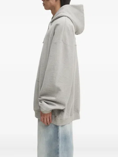 Vetements Gray 3d Oval Logo Oversized Hoodie In Gray