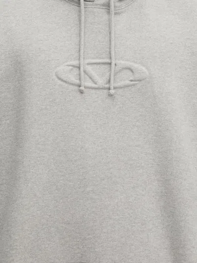 Vetements Gray 3d Oval Logo Oversized Hoodie In Gray