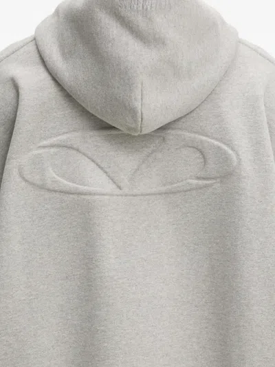 Vetements Gray 3d Oval Logo Oversized Hoodie In Gray