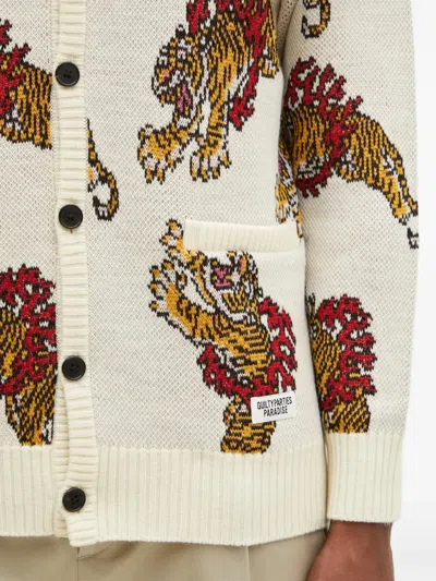 Wacko Maria X Tim Lehi Tiger-patterned Cardigan In Metallic