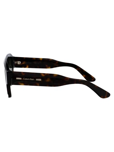 Calvin Klein Rectangular Sunglasses Ck25509 S 235 In Green
