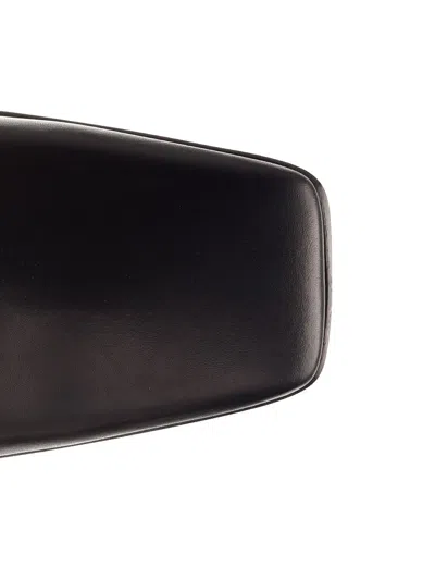 Rick Owens Black Leather Ankle Boots Black