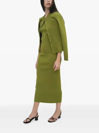 Rosetta Getty Gerippter Cardigan In Green