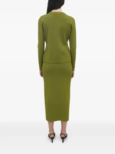 Rosetta Getty Gerippter Cardigan In Green