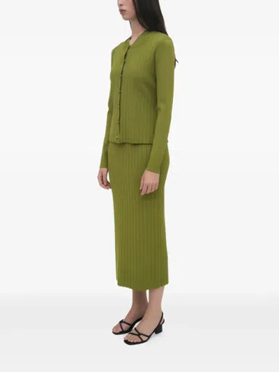 Rosetta Getty Gerippter Cardigan In Green