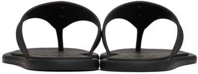 Versace Flat Sole Open Toe Sandals With Medusa Motif In Black