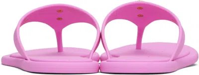 Versace Gianni Ribbon Pink Sandals With Metallic Medusa Head On The Front In Rubber Woman