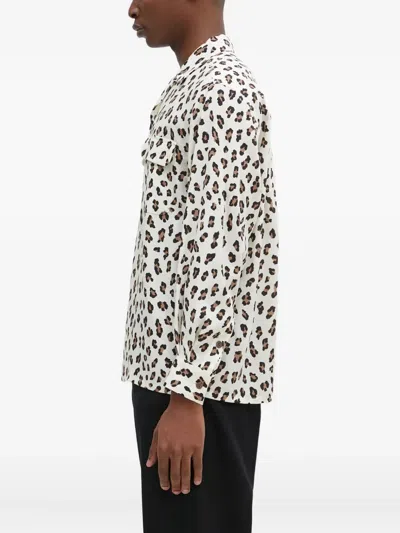 Wacko Maria Leopard-print Shirt In White