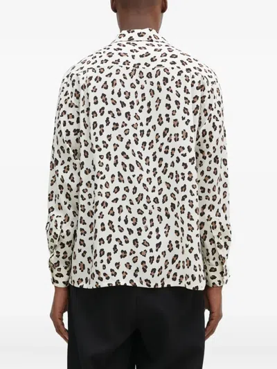 Wacko Maria Leopard-print Shirt In White