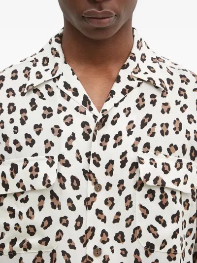 Wacko Maria Leopard-print Shirt In White