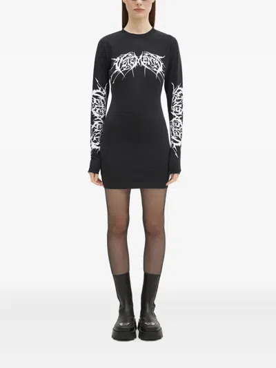Vetements Logo-print Long-sleeve Mini Dress