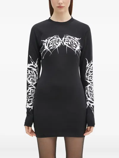 Vetements Logo-print Long-sleeve Mini Dress