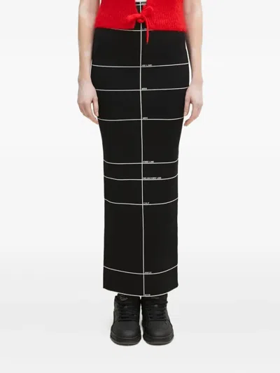 Vetements Stripe-detail Maxi Skirt In Black