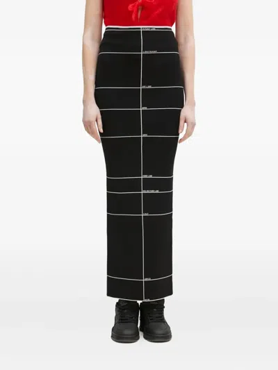 Vetements Stripe-detail Maxi Skirt In Black