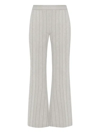 Rosetta Getty Gerippte Strickhose In Gray