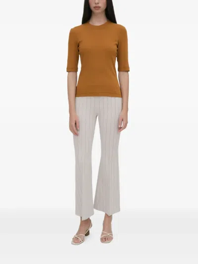 Rosetta Getty Gerippte Strickhose In Gray