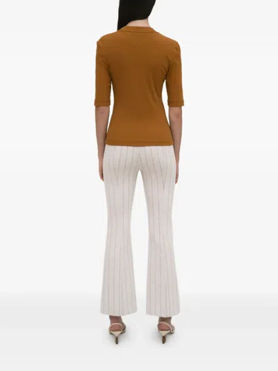 Rosetta Getty Gerippte Strickhose In Gray