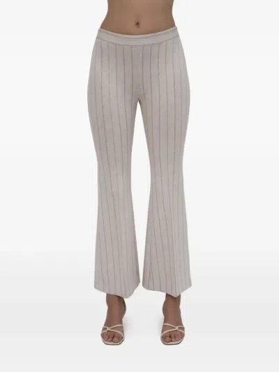 Rosetta Getty Gerippte Strickhose In Gray