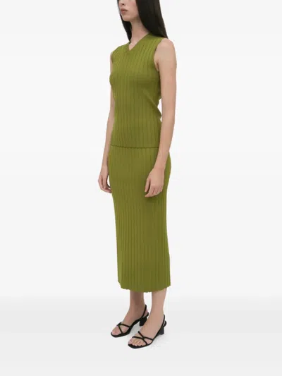 Rosetta Getty Midirock Aus Geripptem Strick In Green