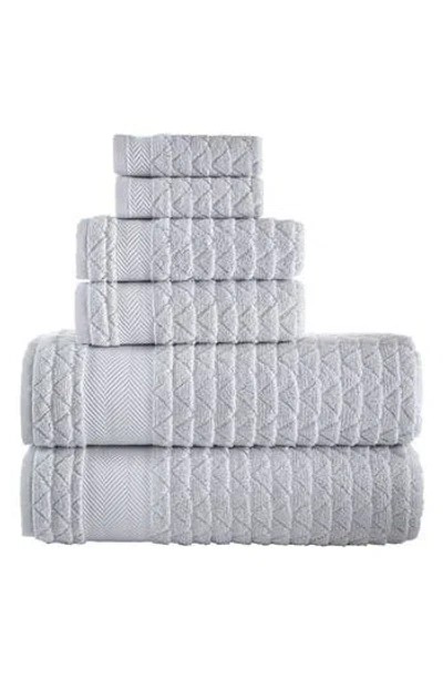 Brooks Brothers Herringbone 6-piece Towel Set In Gray