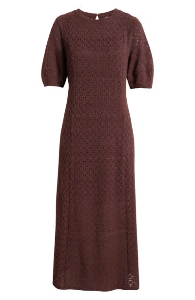 Treasure & Bond Brushed Lace Maxi Dress