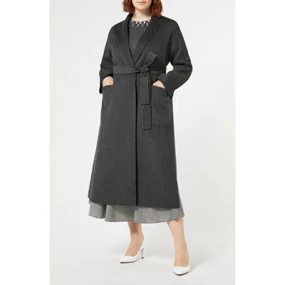 Marina Rinaldi Bondeno Tie Belt Double Face Virgin Wool Coat