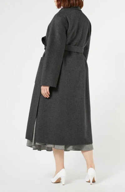 Marina Rinaldi Bondeno Tie Belt Double Face Virgin Wool Coat