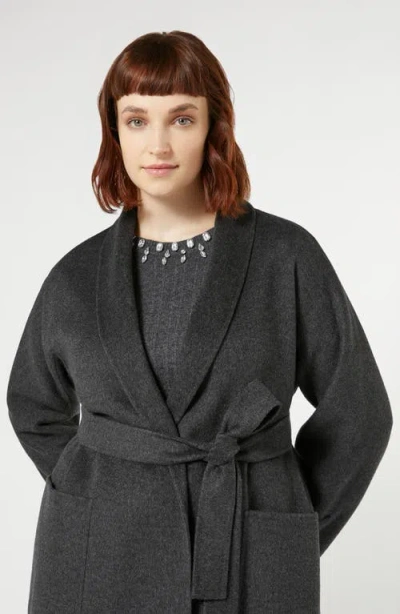 Marina Rinaldi Bondeno Tie Belt Double Face Virgin Wool Coat